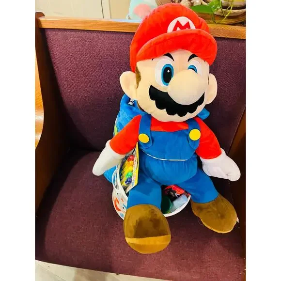 Super Mario Easter bundle 18 in Mario plush 50by70 throw no hanger,peep markers